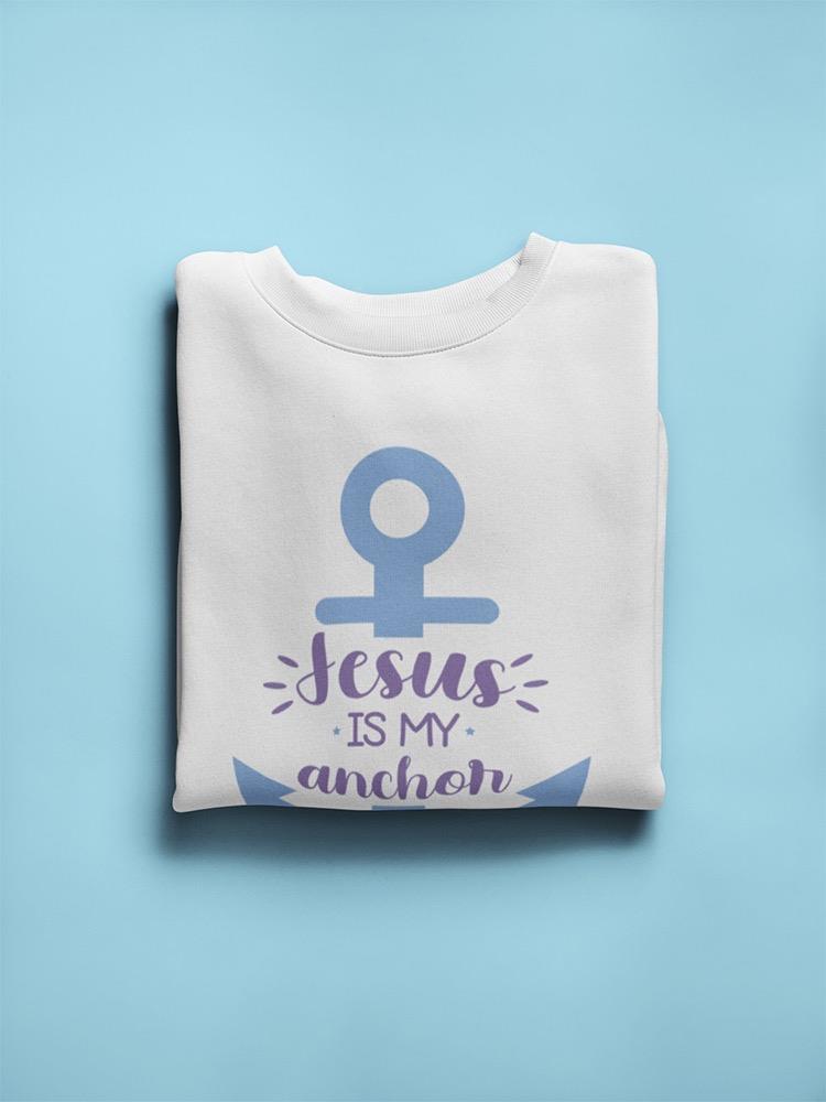 Jesus Is My Anchor Cartoon Image Sweatshirt Women's -GoatDeals Designs