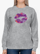 Purple Kiss Smudge With Flowers Sweatshirt Women's -GoatDeals Designs