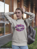 Purple Kiss Smudge With Flowers Sweatshirt Women's -GoatDeals Designs