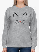 Minimalist Cat's Head  Sweatshirt Women's -GoatDeals Designs