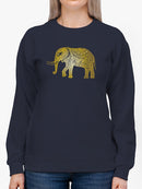 Elephant In Gold Mandala Pattern Sweatshirt Women's -GoatDeals Designs