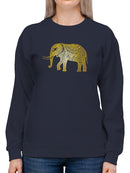 Elephant In Gold Mandala Pattern Sweatshirt Women's -GoatDeals Designs