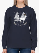 Snowy Reindeer In White Sweatshirt Women's -GoatDeals Designs