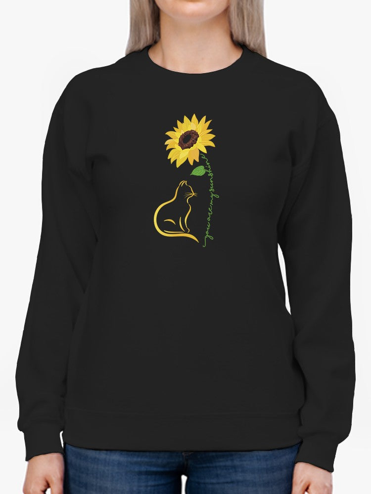 Cat And Sunflower Loveful Quote  Sweatshirt Women's -GoatDeals Designs