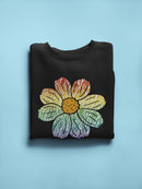 Big Daisy With Rainbow Petals Sweatshirt Women's -GoatDeals Designs