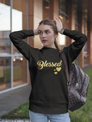 Blessed Title In Golden Font Sweatshirt Women's -GoatDeals Designs