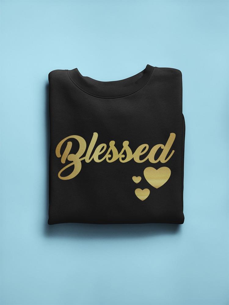 Blessed Title In Golden Font Sweatshirt Women's -GoatDeals Designs
