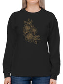 Beautiful Gold And Black Flowers Sweatshirt Women's -GoatDeals Designs
