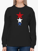 Patriotic Stars Blue Red White Sweatshirt Women's -GoatDeals Designs