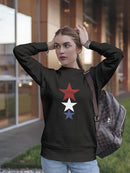 Patriotic Stars Blue Red White Sweatshirt Women's -GoatDeals Designs
