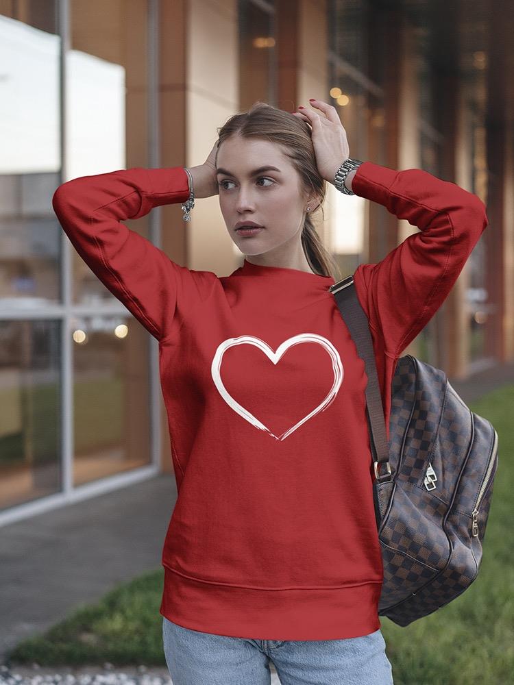 Brush Stroke In Heart Shape Sweatshirt Women's -GoatDeals Designs