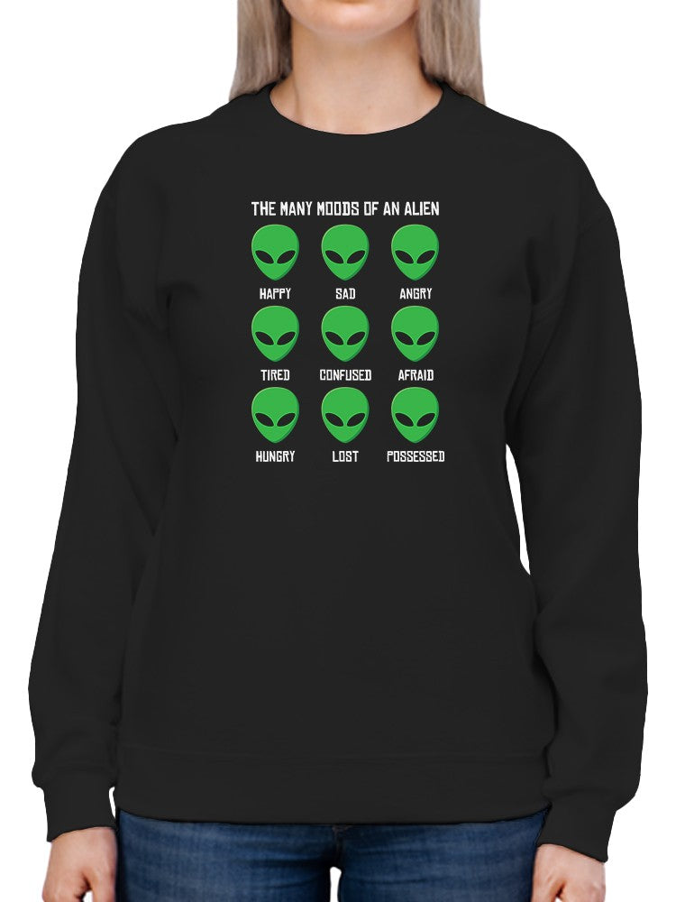 Funny Alien Moods Sweatshirt Women's -GoatDeals Designs