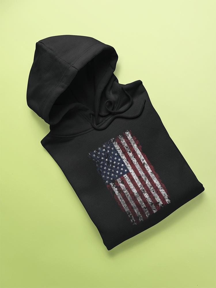 Vertical American Flag Scratched Hoodie Women's -GoatDeals Designs
