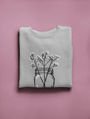 Glass Jar With Daisy Flowers Sweatshirt Women's -GoatDeals Designs