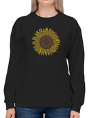 Sunflower Striped Petals Sweatshirt Women's -GoatDeals Designs