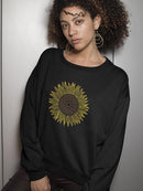 Sunflower Striped Petals Sweatshirt Women's -GoatDeals Designs