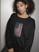 United States Flag Grunge Style Sweatshirt Women's -GoatDeals Designs