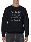 Thankful For My Bed Slogan Sweatshirt Men's -GoatDeals Designs