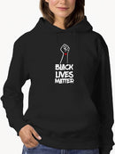 Blm Brushstroke Slogan Hoodie Women's -GoatDeals Designs