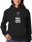 Blm Brushstroke Slogan Hoodie Women's -GoatDeals Designs