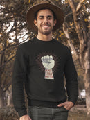 Blm Movement With Fist Drawing Sweatshirt Men's -GoatDeals Designs
