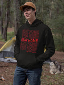 Stay Home Phrase Repeated Hoodie Men's -GoatDeals Designs