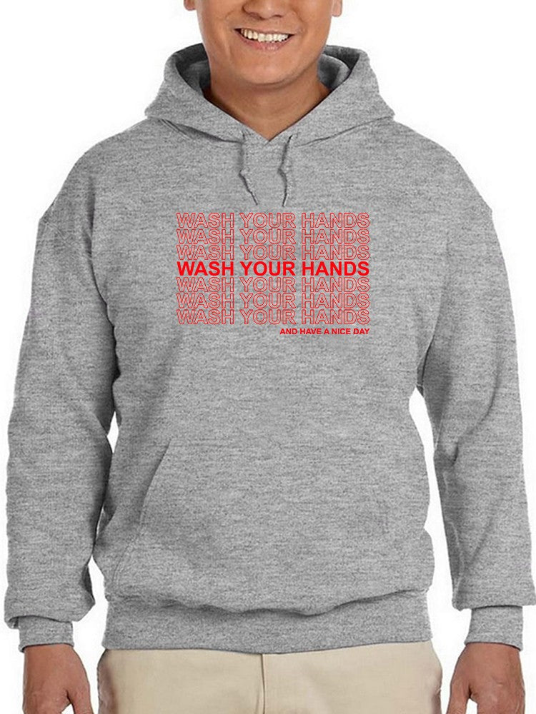 Wash Your Hands Repeated Pattern Hoodie Men's -GoatDeals Designs