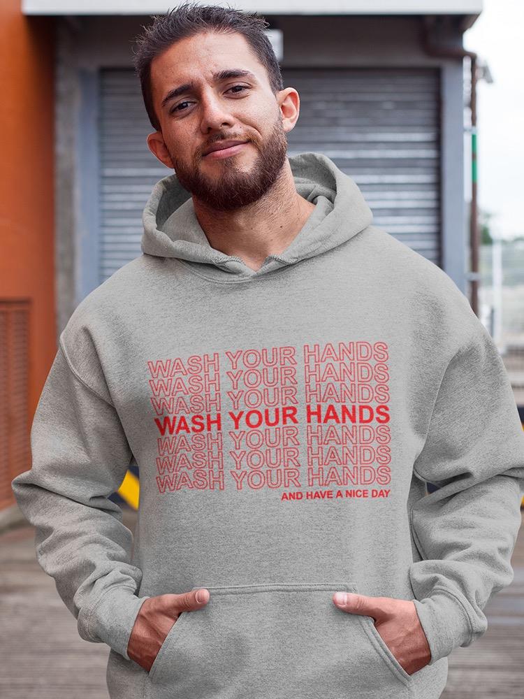 Wash Your Hands Repeated Pattern Hoodie Men's -GoatDeals Designs