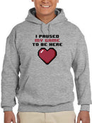 I Paused My Game Pixelated Heart Hoodie Men's -GoatDeals Designs