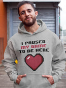 I Paused My Game Pixelated Heart Hoodie Men's -GoatDeals Designs