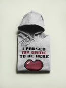 I Paused My Game Pixelated Heart Hoodie Men's -GoatDeals Designs
