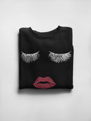 Lips And Closed Eyes Sweatshirt Women's -GoatDeals Designs