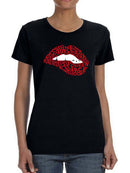 Lips And Attributes Shaped Tee Women's -GoatDeals Designs