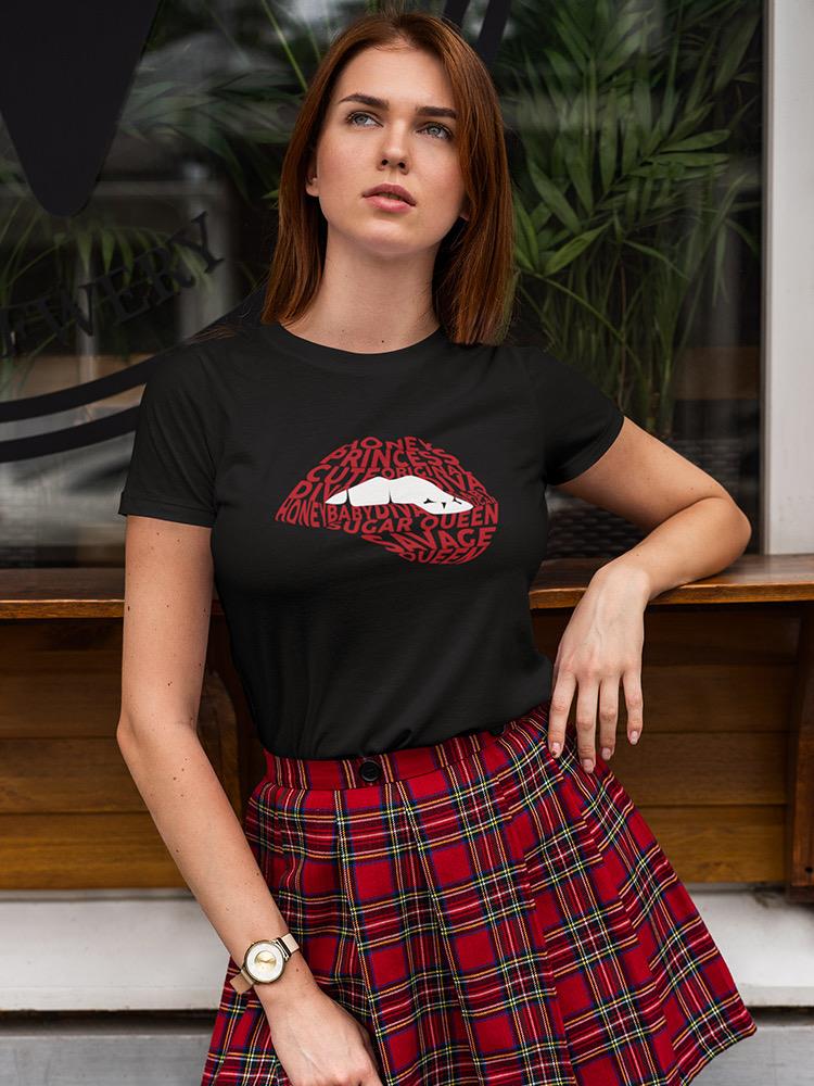 Lips And Attributes Shaped Tee Women's -GoatDeals Designs