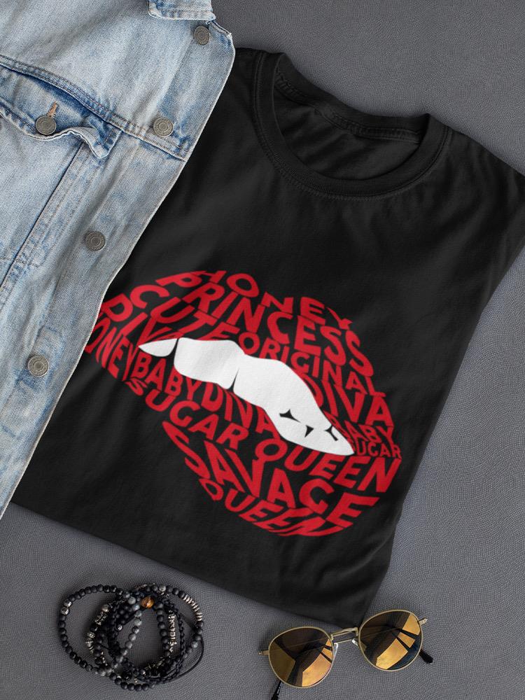 Lips And Attributes Shaped Tee Women's -GoatDeals Designs