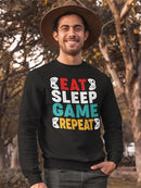 Eat, Sleep, Game And Repeat! Sweatshirt Men's -GoatDeals Designs