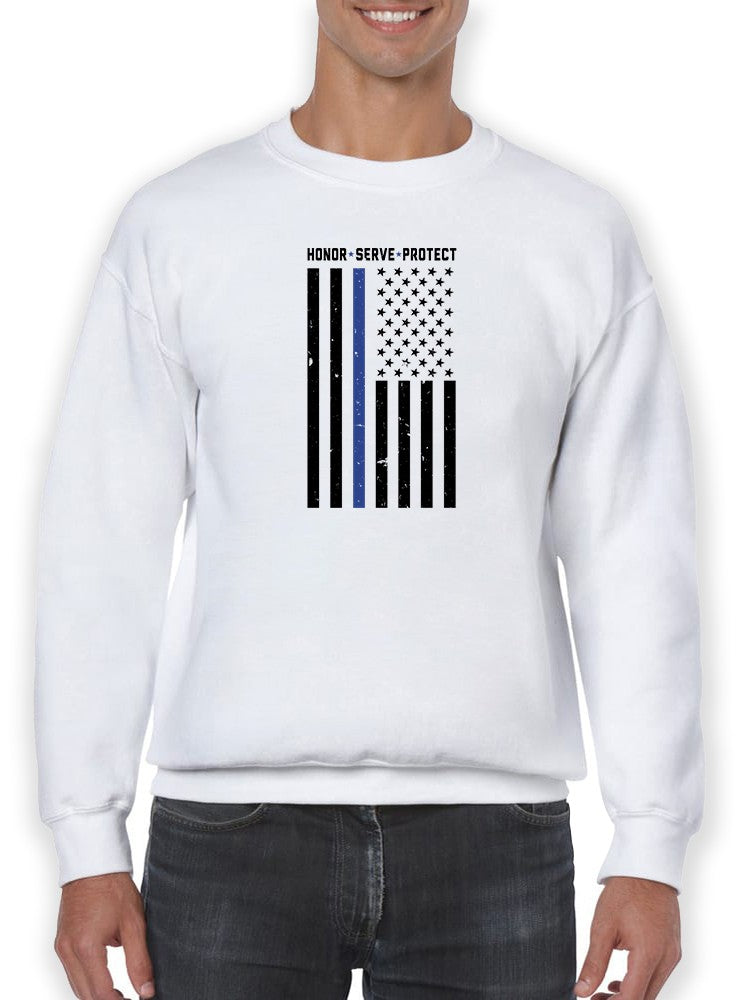 Blue Stripe Flag, Protect Sweatshirt Men's -GoatDeals Designs