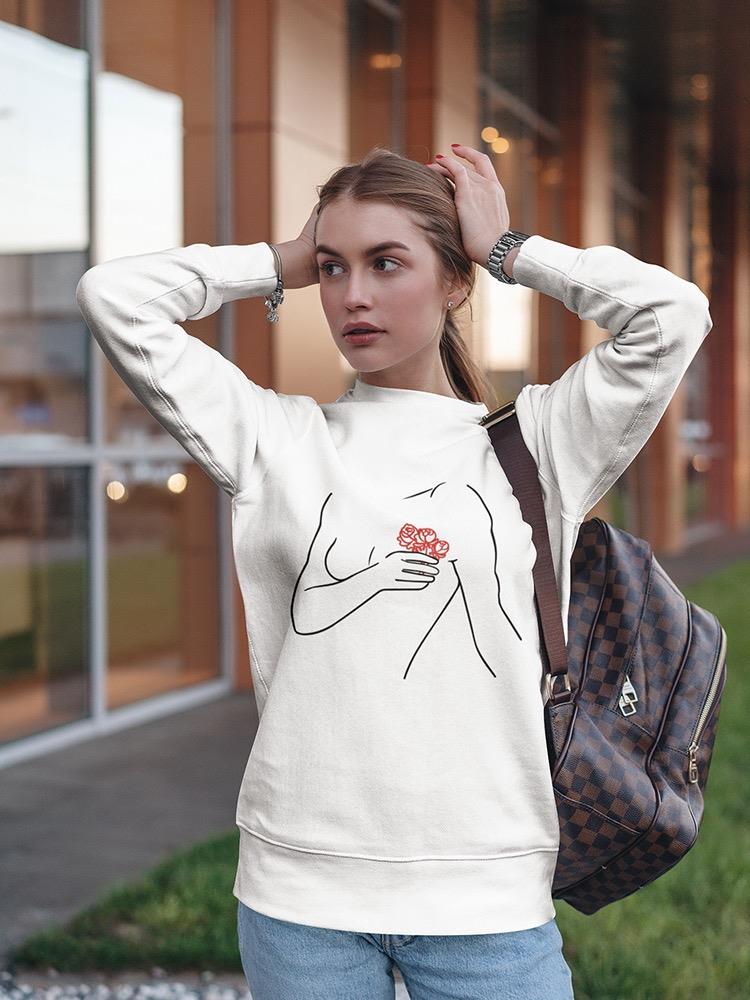 Flowers And A Woman's Body Sweatshirt Women's -GoatDeals Designs