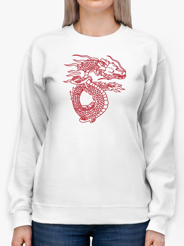 A Red Dragon Sweatshirt Women's -GoatDeals Designs