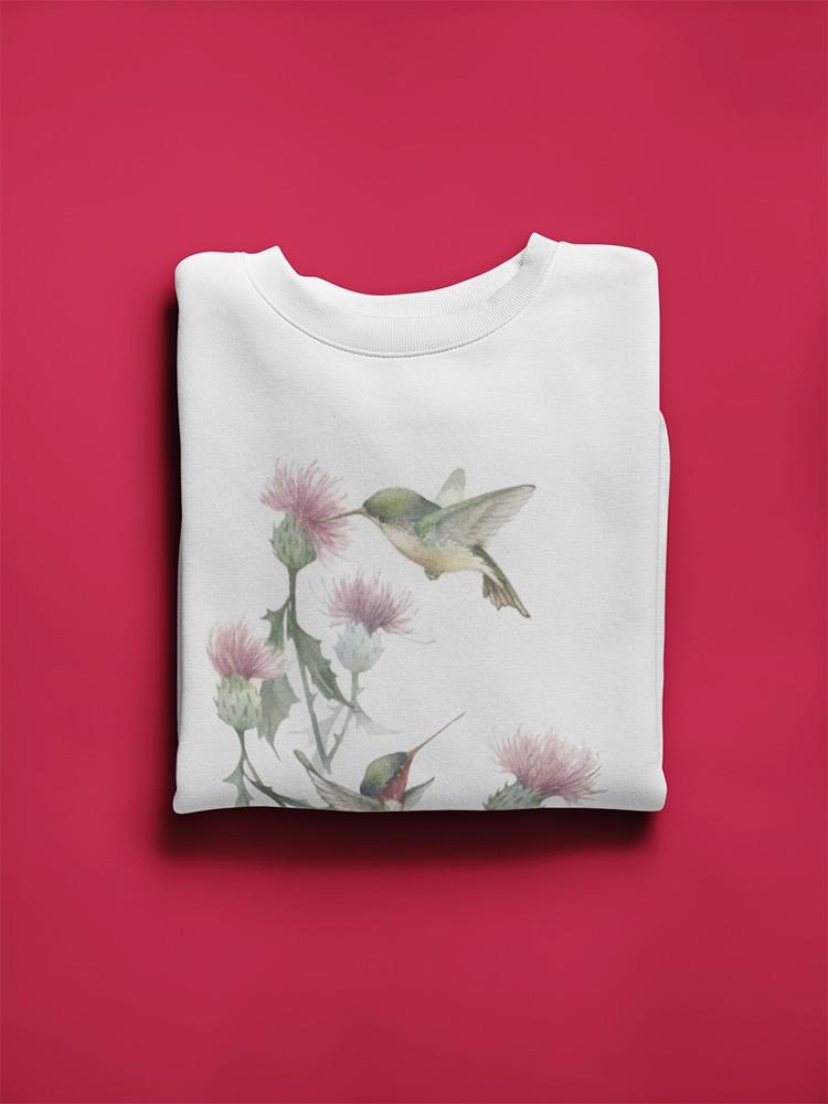 Hummingbirds And Flowers Sweatshirt Women's -GoatDeals Designs