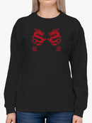 Two Red Dragons Sweatshirt Women's -GoatDeals Designs