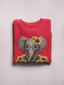 Elephant With Sunflowers Sweatshirt Women's -GoatDeals Designs