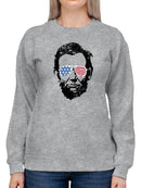 Lincoln With American Glasses Sweatshirt Women's -GoatDeals Designs