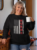 Nurse Usa Flag Sweatshirt Women's -GoatDeals Designs
