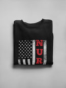 Nurse Usa Flag Sweatshirt Women's -GoatDeals Designs