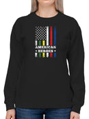 American Heroes Usa Flag Design Sweatshirt Women's -GoatDeals Designs