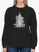 White Christmas Tree Design Women's Sweatshirt