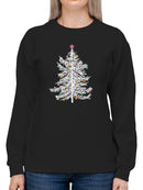 White Christmas Tree Design Women's Sweatshirt