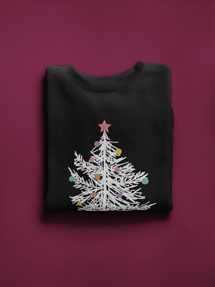 White Christmas Tree Design Women's Sweatshirt