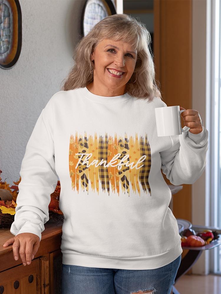 Thankful Thanksgiving Design Sweatshirt Women's -GoatDeals Designs